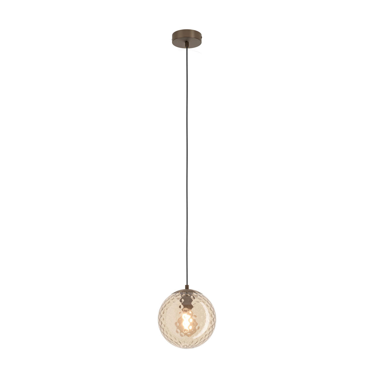 HÄNGELEUCHTE Kastav 20/110 cm  - Braun/Bronzefarben, Design, Glas/Metall (20/110cm) - Novel