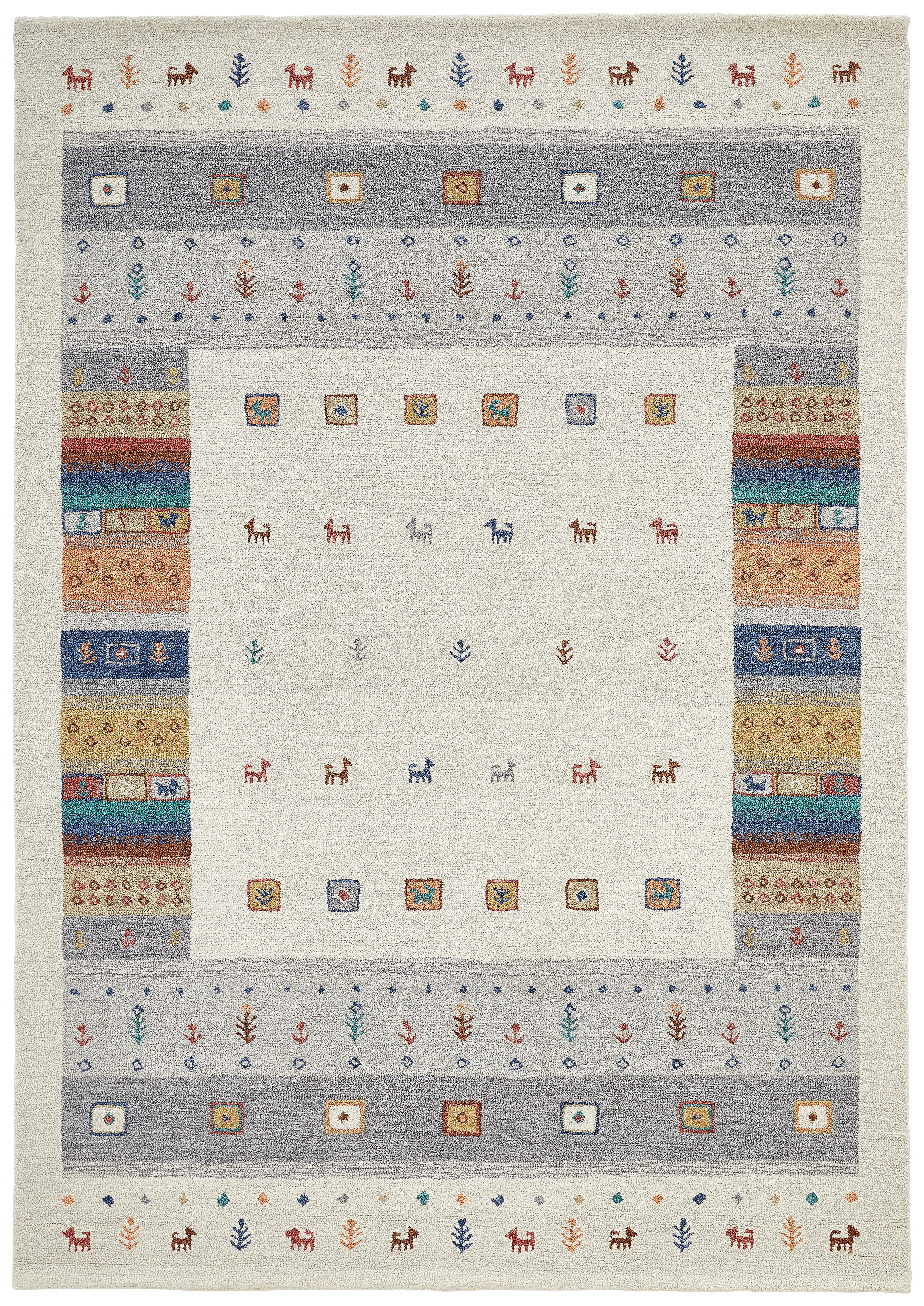 TUFTTEPPICH 160/230 cm EDITION ALKATIF NOMAD Multicolor, Silberfarben  - Silberfarben/Multicolor, Basics, Textil (160/230cm) - Cazaris