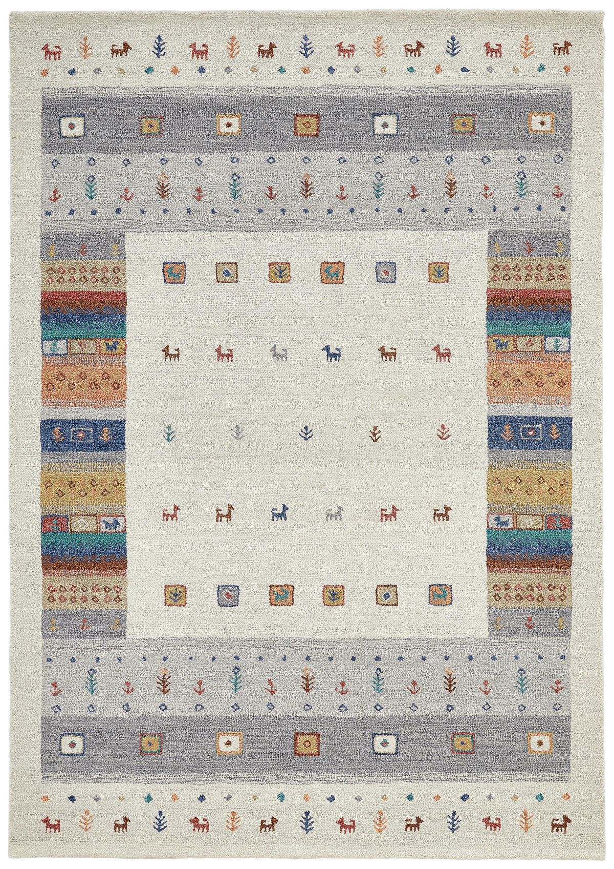 TUFTTEPPICH 160/230 cm EDITION ALKATIF NOMAD Multicolor, Silberfarben  - Silberfarben/Multicolor, Basics, Textil (160/230cm) - Cazaris