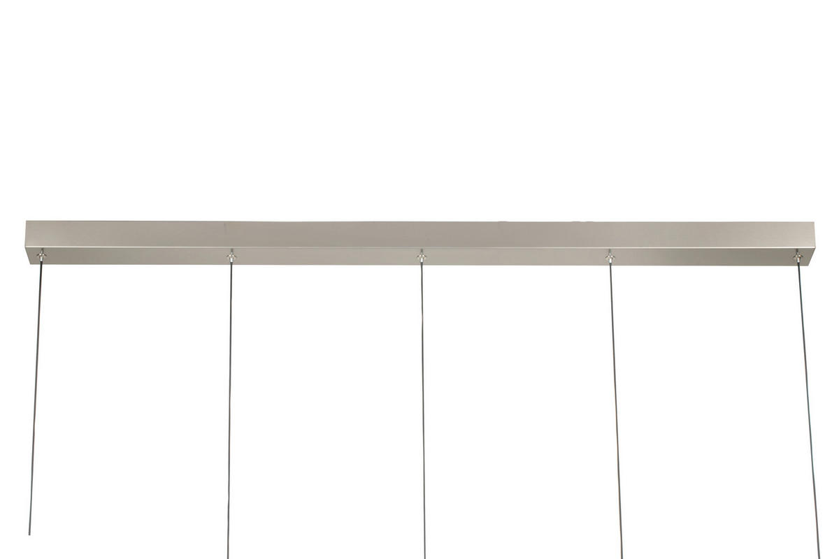 LED-HÄNGELEUCHTE Sabik 116/12/150 cm   - Weiß/Nickelfarben, Design, Glas/Metall (116/12/150cm) - Novel