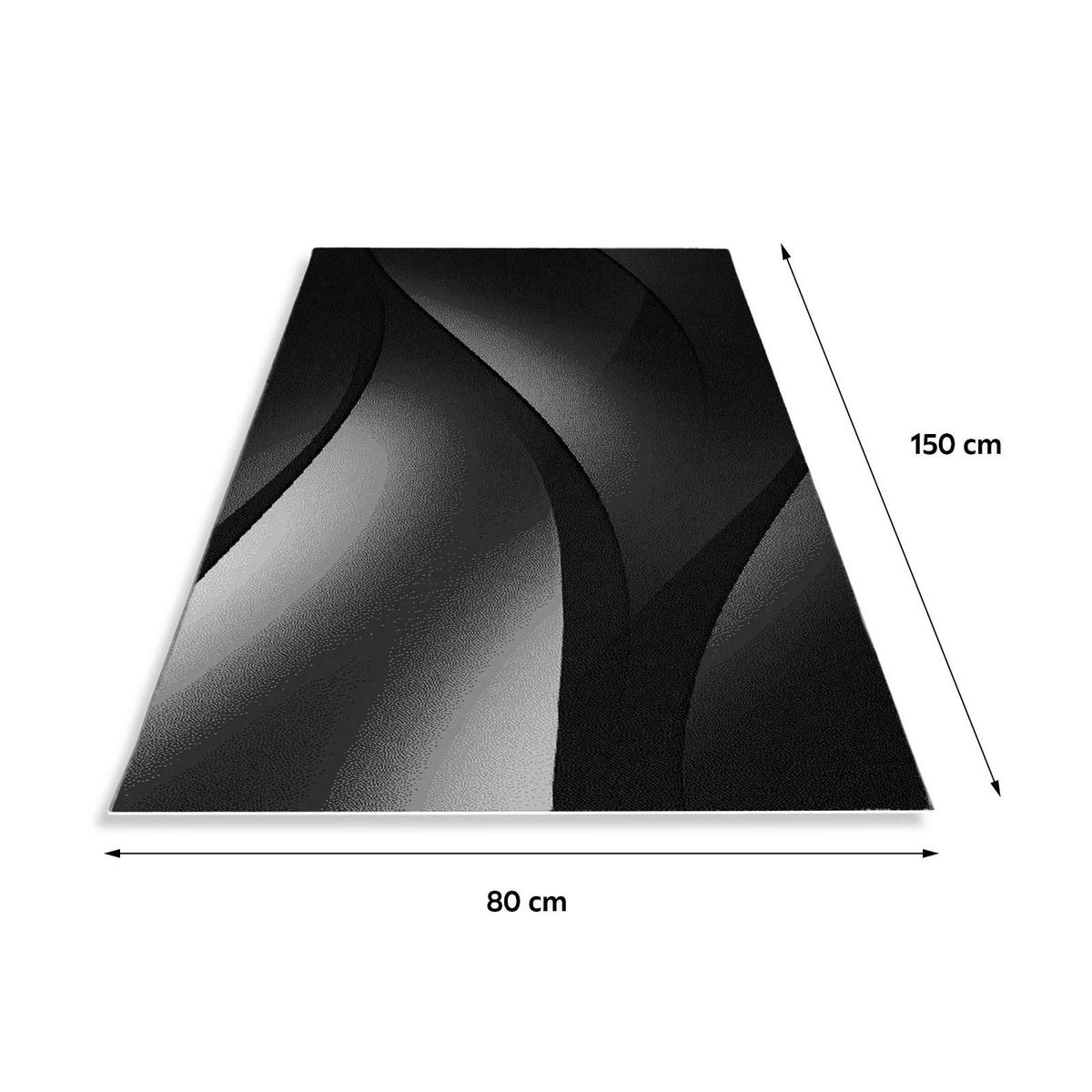 WEBTEPPICH 80/150 cm Plus 8010 Schwarz, Weiß  - Schwarz/Weiß, Design, Textil (80/150cm) - Novel