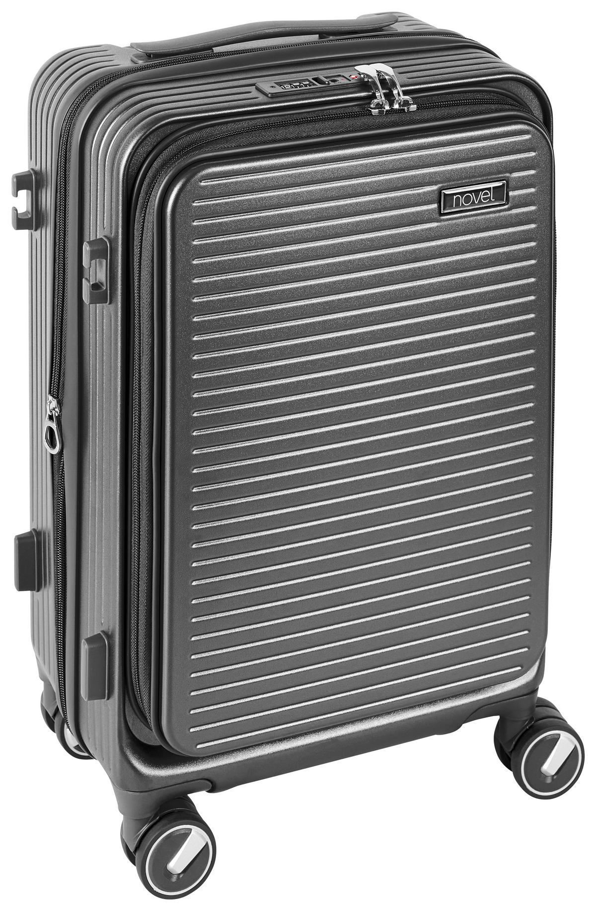 REISEKOFFER Schwarz  - Schwarz, Design, Kunststoff/Textil (35/55/24cm) - Novel