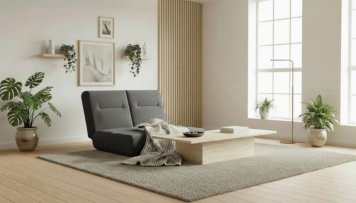 Canapea Extensibilă, textil, negru - negru, Design, textil (159/88/160cm) - Livetastic