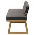 SITZBANK 190/80/52 cm Flachgewebe Schwarz, Eichefarben Eiche massiv  - Eichefarben/Schwarz, Basics, Holz/Textil (190/80/52cm) - Carryhome