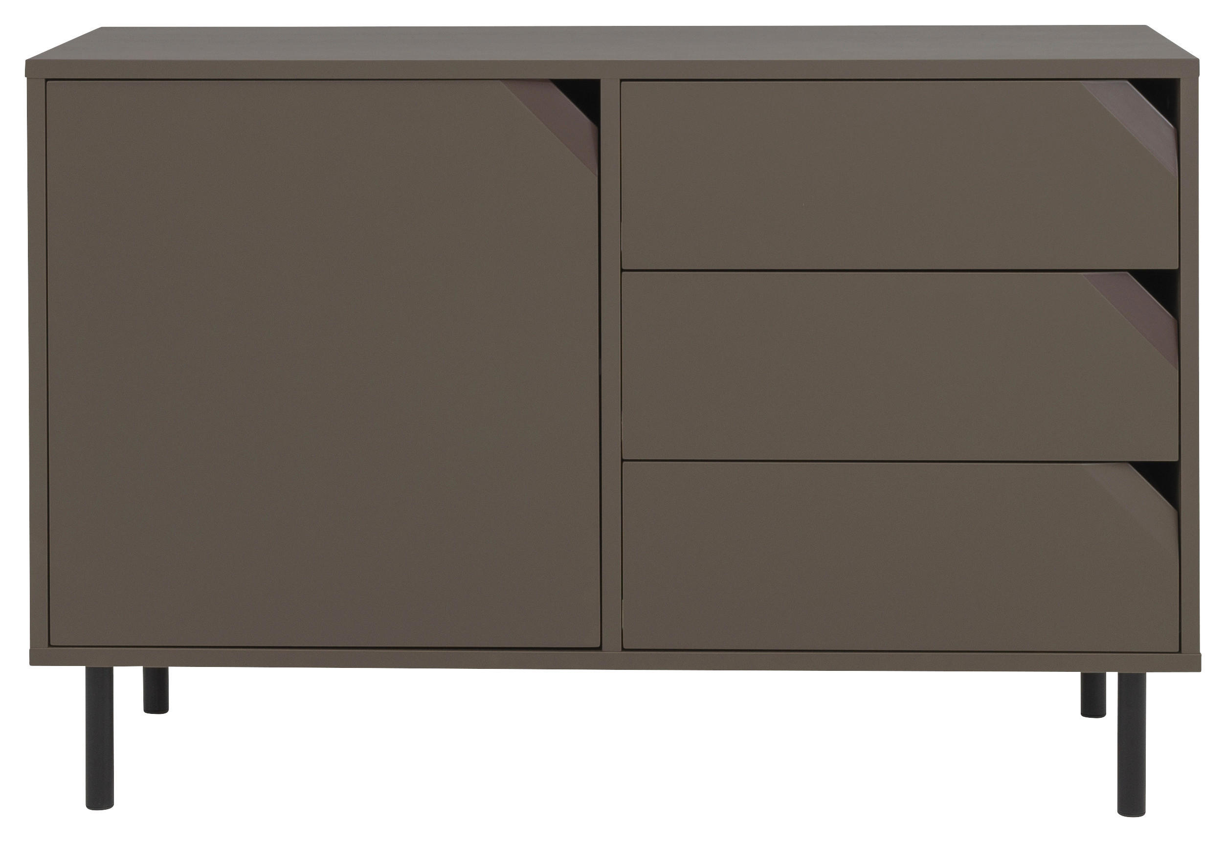 SIDEBOARD 118/77/43 cm  in Taupe  - Taupe/Schwarz, Design, Holzwerkstoff/Metall (118/77/43cm)