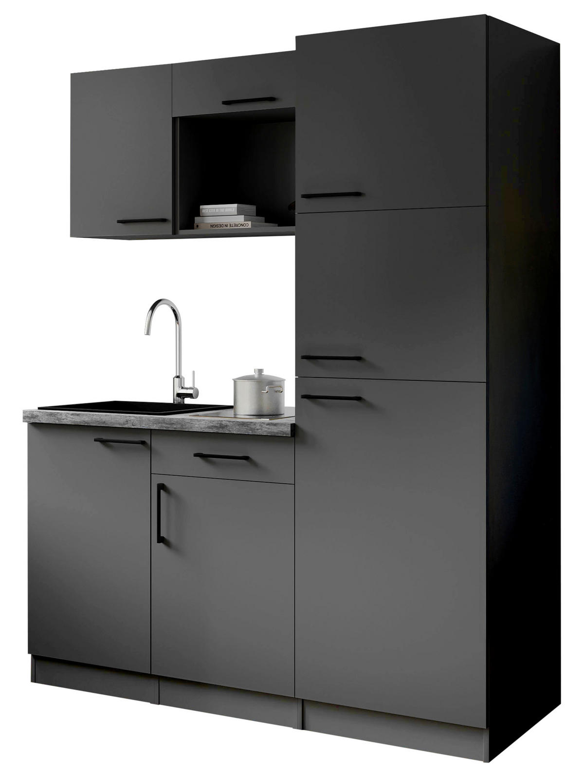 MODULKÖK 160 cm   i grå  - grå, Trend, metall/trämaterial (160cm) - Respekta