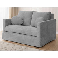 2-SITZER-SOFA PAPHOS Chenille Hellgrau  - Hellgrau/Schwarz, Design, Kunststoff/Textil (140/89/95cm) - P & B