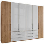 DREHTÜRENSCHRANK  in Weiß, Eiche Bianco  - Schieferfarben/Eiche Bianco, KONVENTIONELL, Glas/Holzwerkstoff (300/216/58cm) - Dieter Knoll