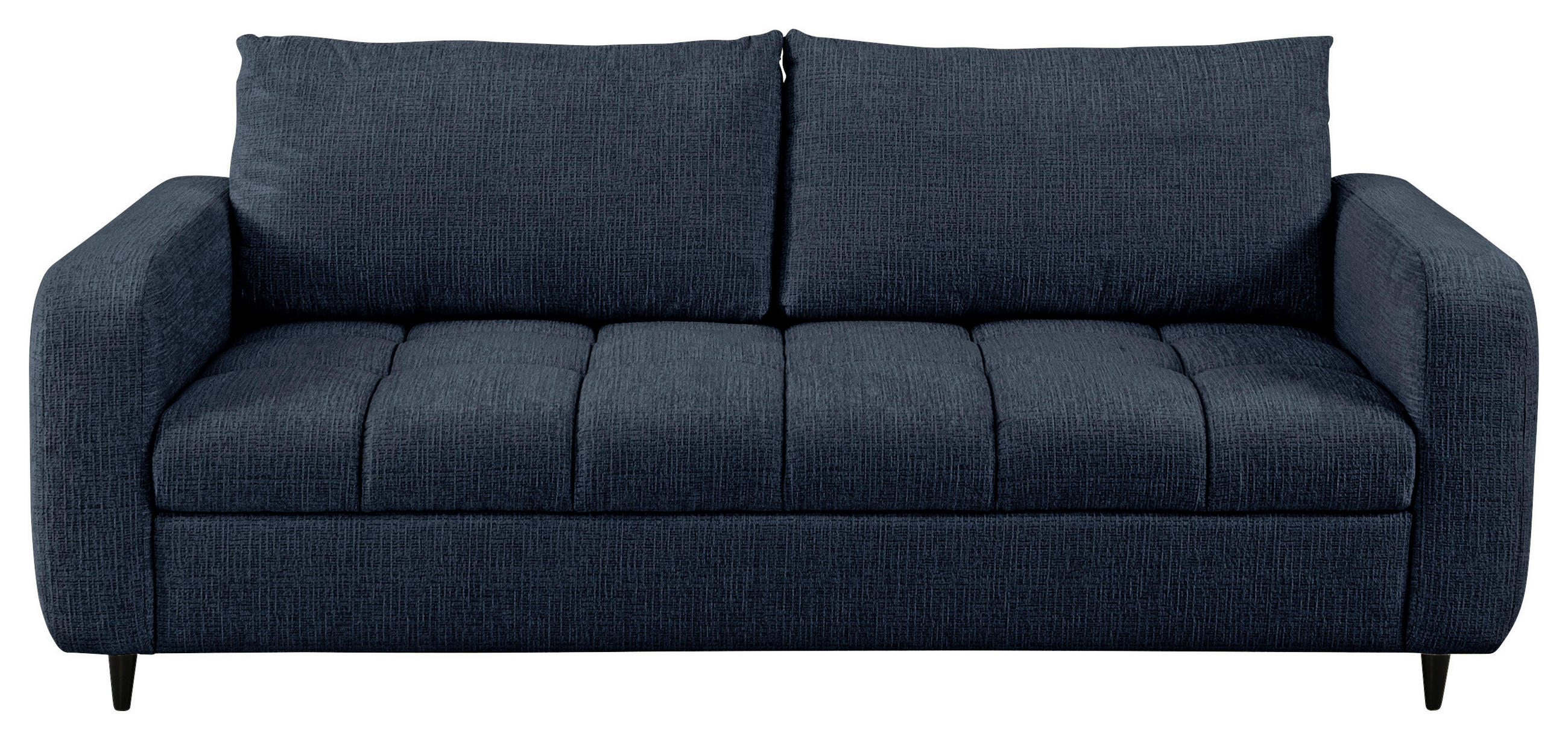 2,5-SITZER Flachgewebe Dunkelblau  - Schwarz/Dunkelblau, Design, Holz/Textil (209/88/101cm) - Lomoco