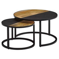 SOFFBORD SET i trä, sten 60/60/36 cm  - svart, Modern, metall/trä (60/60/36cm) - MID.YOU