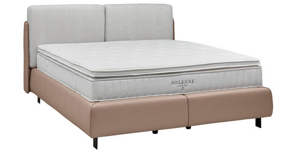 BOXSPRINGBETT 180/200 cm in Hellgrau, Hellbraun - Hellbraun/Hellgrau, Design, Textil/Metall (180/200cm) - Johann Jakob