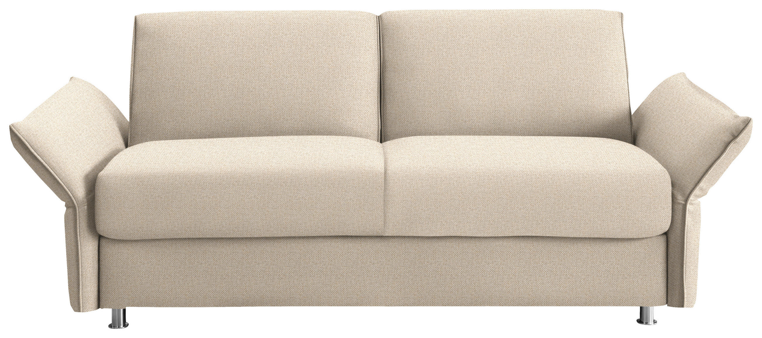 SCHLAFSOFA  in Flachgewebe Beige  - Chromfarben/Beige, Design, Textil/Metall (194-234/88/101cm) - Bali