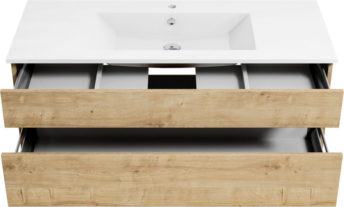BADEZIMMER  in 150 cm  - Eichefarben/Weiß, KONVENTIONELL, Keramik/Holzwerkstoff (150cm) - Puris