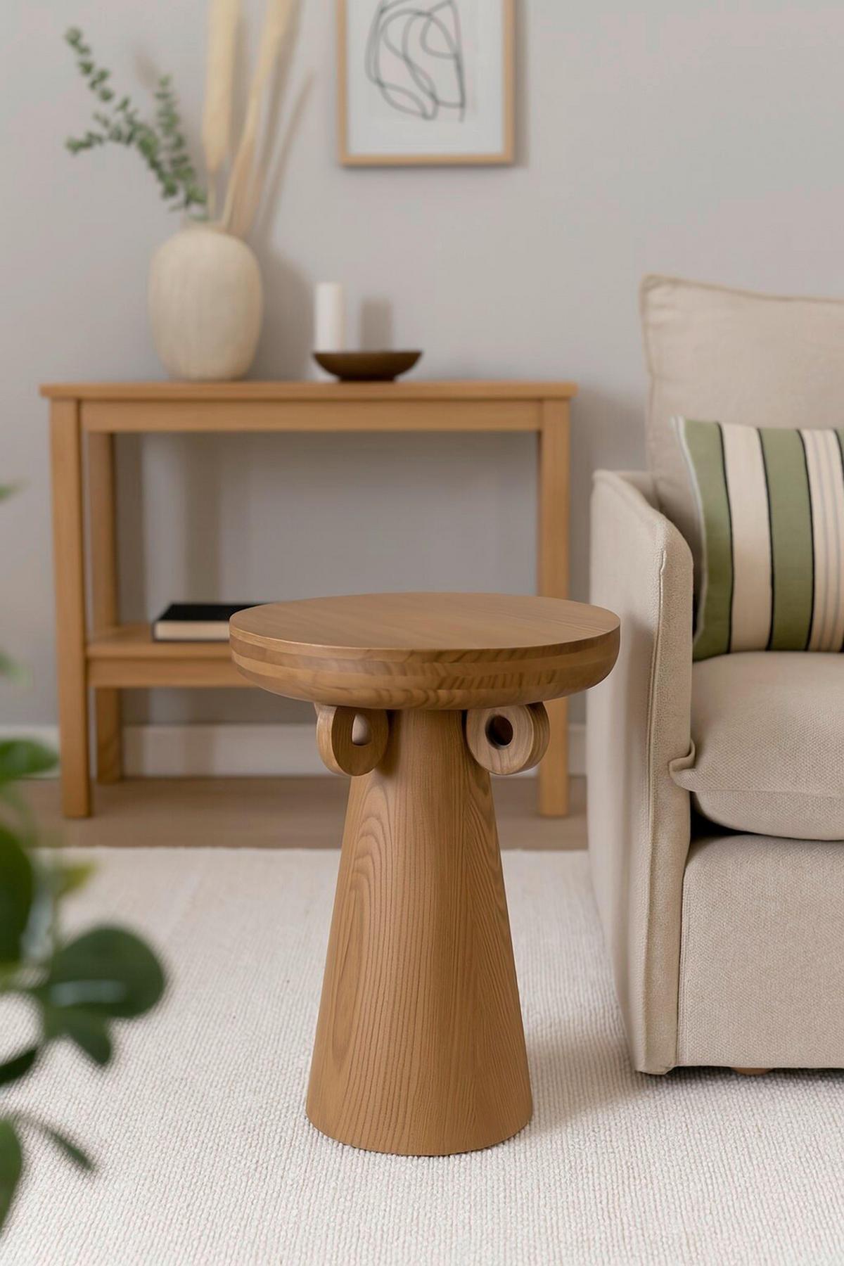 BEISTELLTISCH 38/38/53 cm Nussbaumfarben rund  - Nussbaumfarben, Design, Holzwerkstoff (38/38/53cm) - MID.YOU