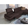 ECKSOFA in Echtleder Braun  - Schwarz/Braun, Design, Leder/Metall (325/157cm) - Dieter Knoll