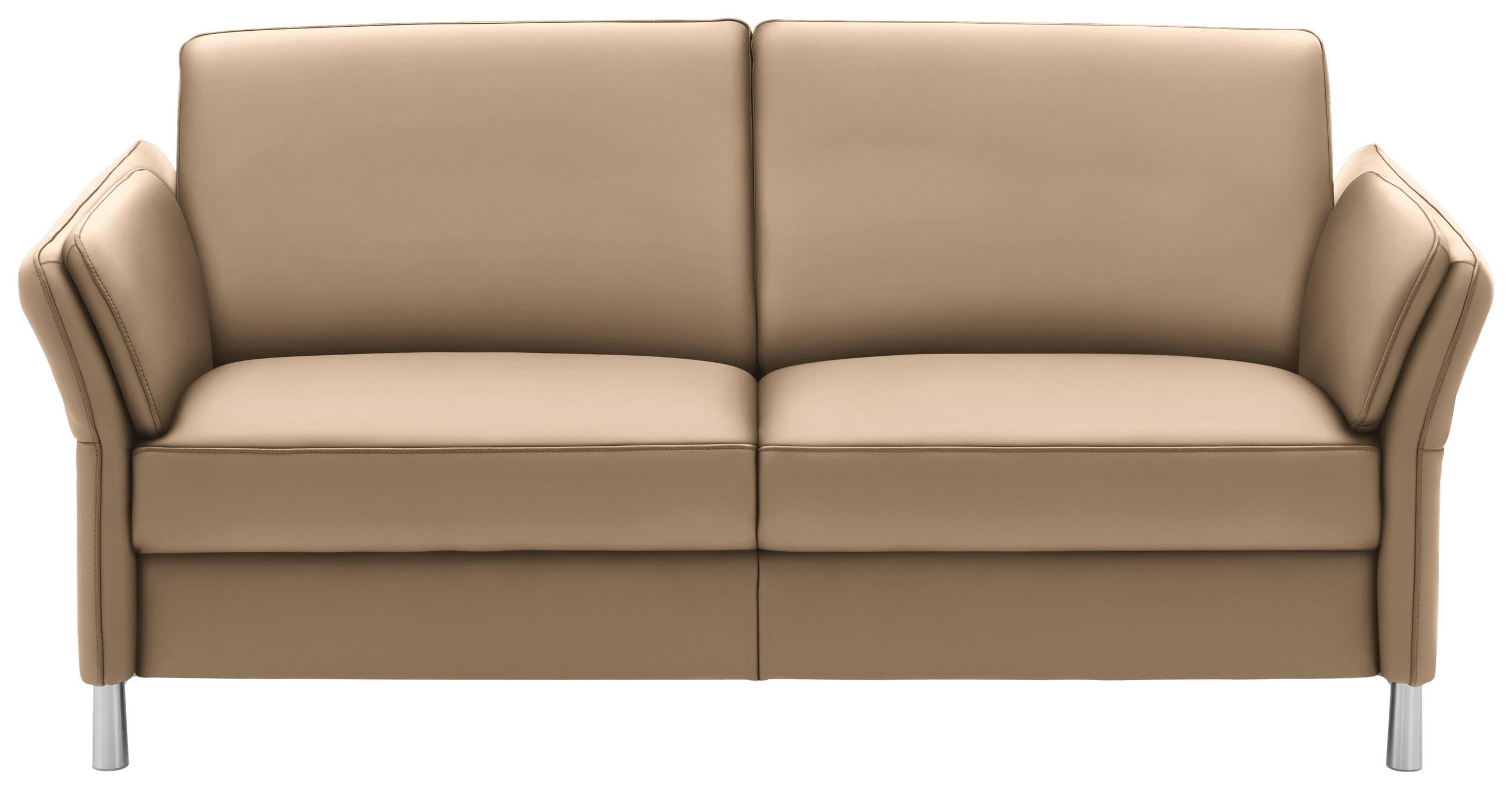 3-SITZER-SOFA in Echtleder Beige  - Beige/Alufarben, Design, Leder/Metall (190/82/99cm) - Dieter Knoll