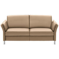 3-SITZER-SOFA in Echtleder Beige  - Beige/Alufarben, Design, Leder/Metall (190/82/99cm) - Dieter Knoll