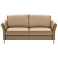 3-SITZER-SOFA in Echtleder Beige  - Beige/Alufarben, Design, Leder/Metall (190/82/99cm) - Dieter Knoll