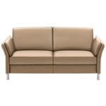 3-SITZER-SOFA in Echtleder Creme  - Creme/Alufarben, Design, Leder/Metall (190/82/99cm) - Dieter Knoll