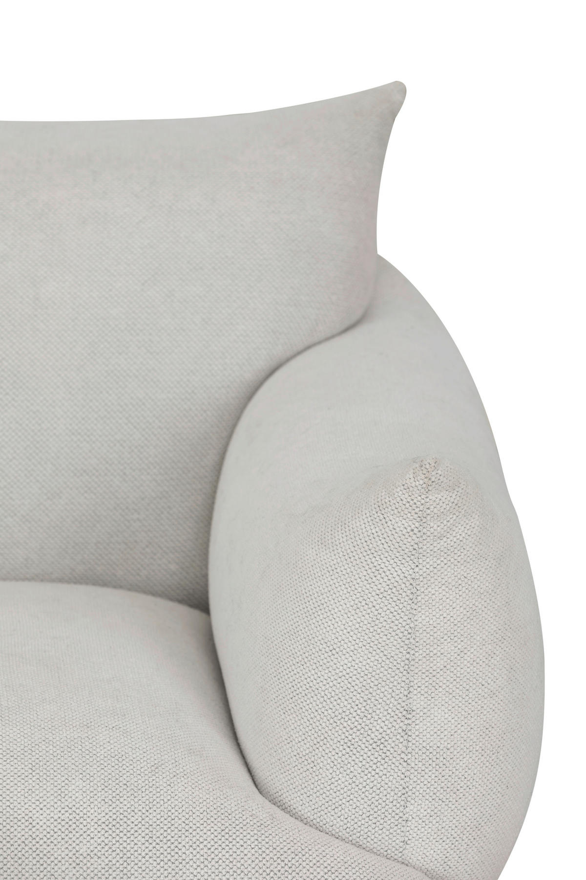 SOFA Mikrofaser Creme  - Creme/Schwarz, Trend, Textil/Metall (185/77/83cm) - P & B