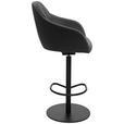 BARHOCKER in Metall, Leder Anthrazit  - Anthrazit/Schwarz, Design, Leder/Metall (59/109,5-120/61cm) - Johann Jakob