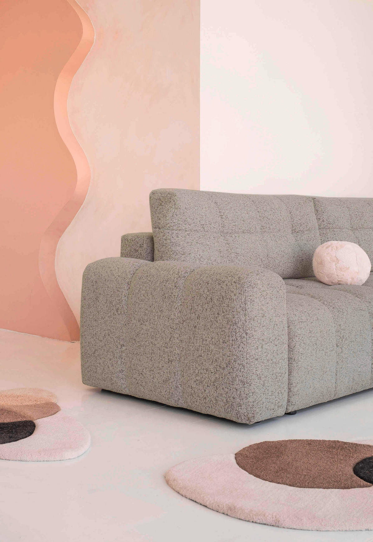 WOHNLANDSCHAFT Grau  - Schwarz/Grau, Design, Kunststoff/Textil (184/333/213cm) - MID.YOU