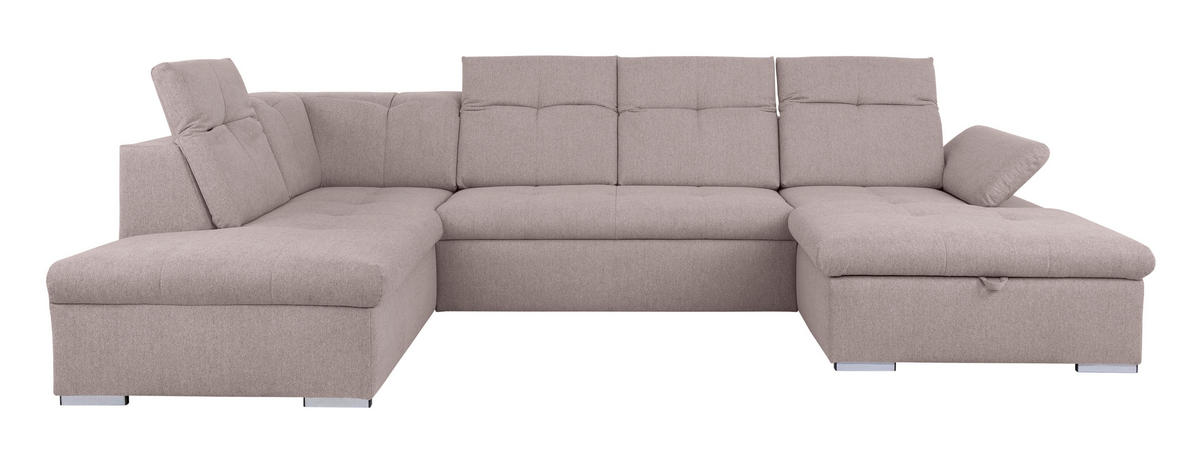 WOHNLANDSCHAFT - Taupe/Grau, Design, Textil/Metall (215/328/173cm) - MID.YOU