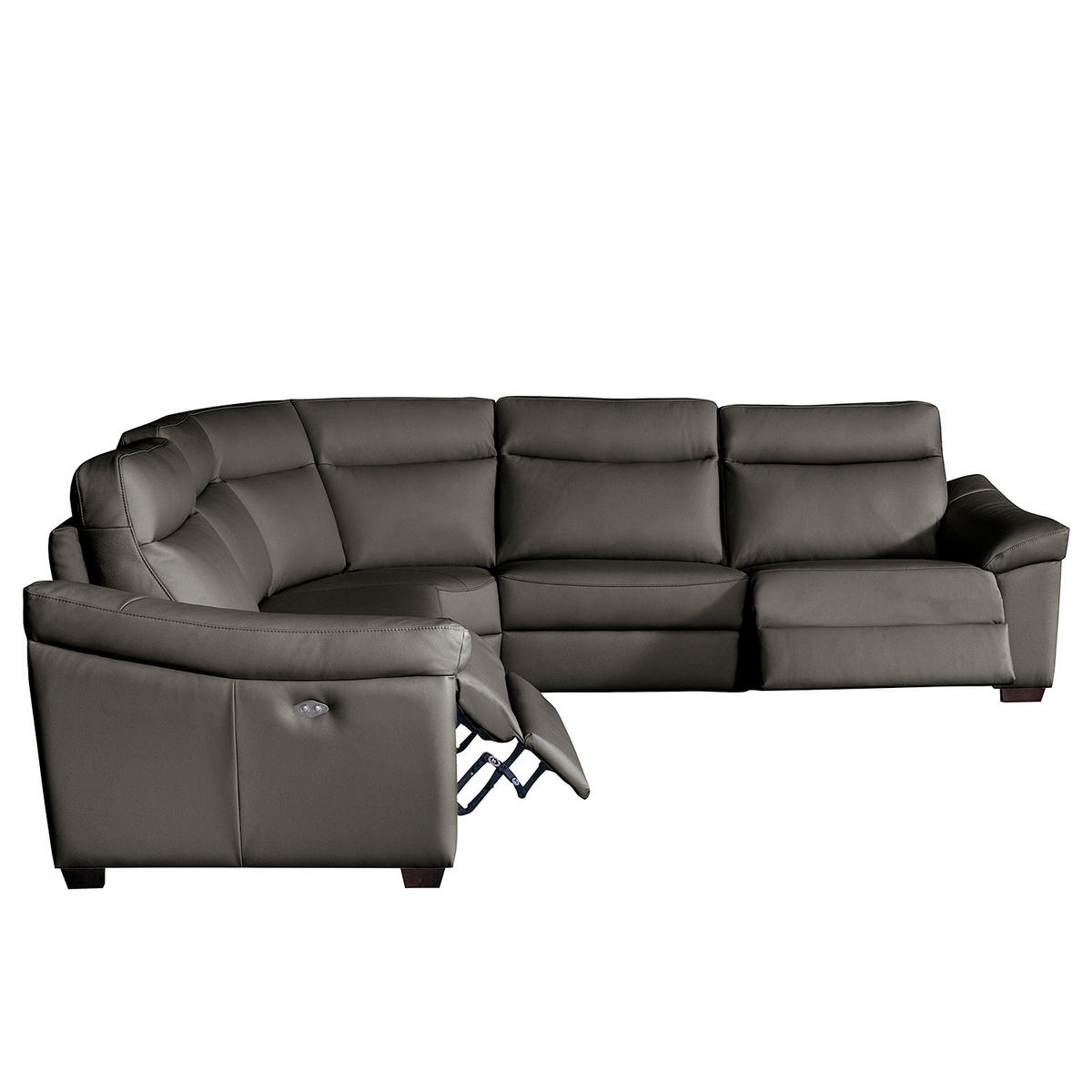 ECKSOFA Anthrazit Echtleder  - Anthrazit/Schwarz, Design, Leder/Holz (299/299cm) - Livetastic