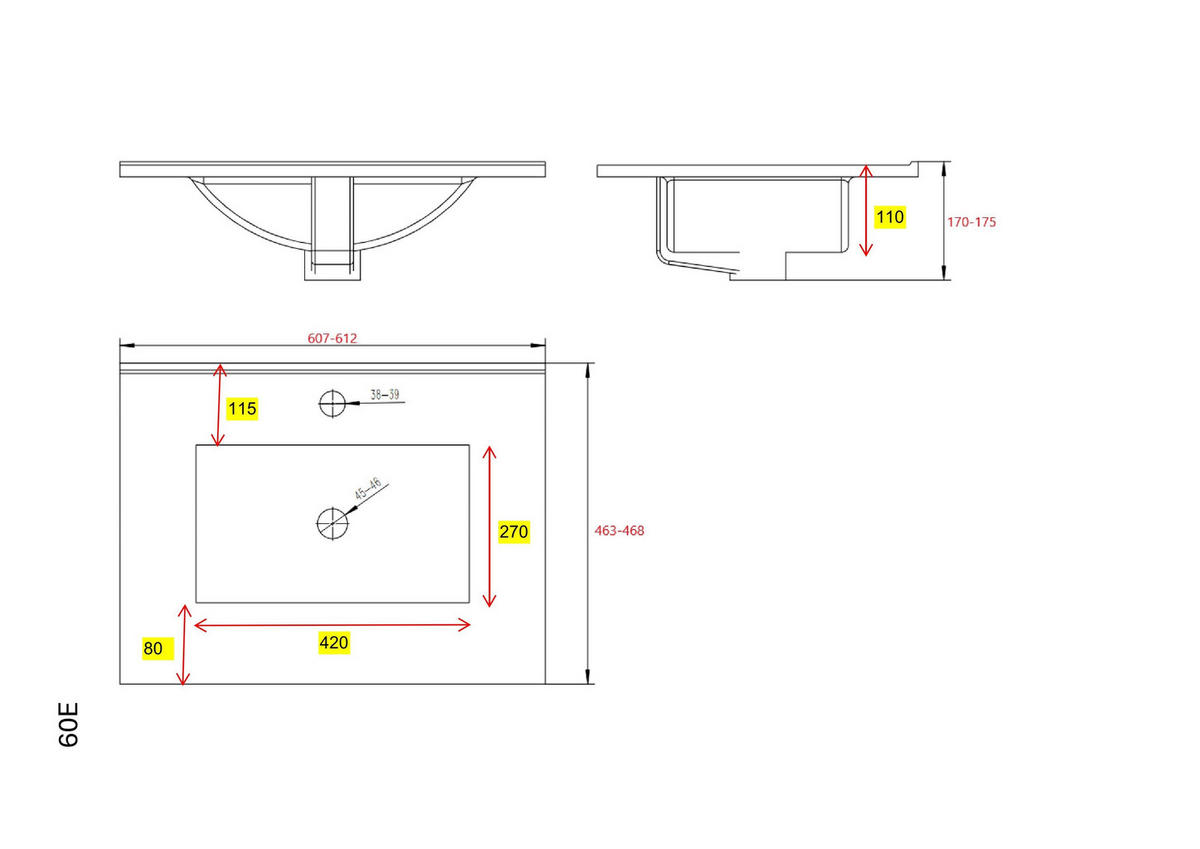 BADEZIMMER 3-teilig  in 90 cm  - Eiche dunkel/Schwarz, Basics, Keramik/Holzwerkstoff (90cm) - MID.YOU