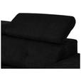 ECKSOFA Schwarz Chenille  - Schwarz, KONVENTIONELL, Textil/Metall (178/264cm) - Hom`in