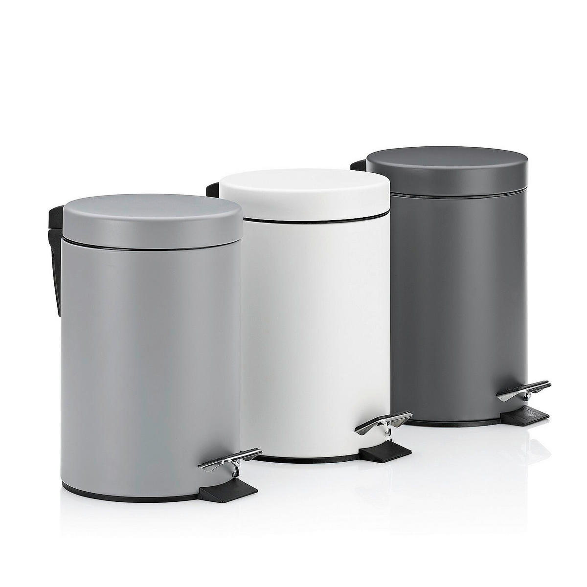 KOSMETIKEIMER MONACO 3 L  - Hellgrau/Schwarz, Basics, Kunststoff/Metall (17/26cm) - Kela