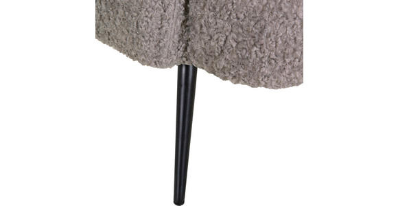 SESSEL in Plüsch Greige  - Greige/Schwarz, Design, Textil/Metall (76/73/76cm) - Landscape