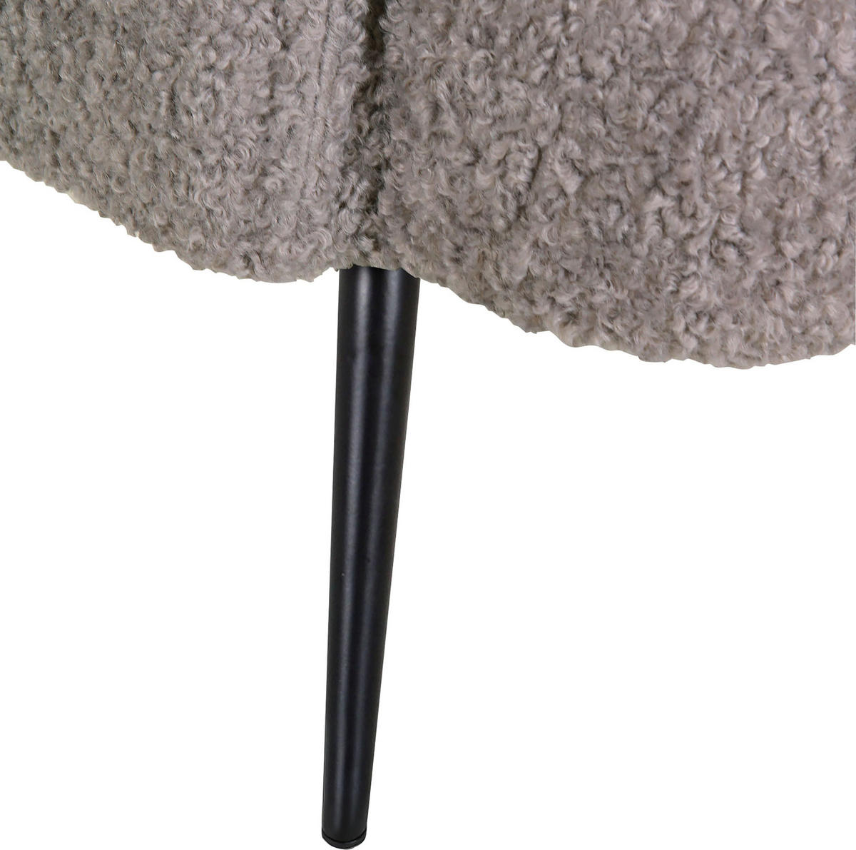 SESSEL in Plüsch Greige  - Greige/Schwarz, Design, Textil/Metall (76/73/76cm) - Landscape