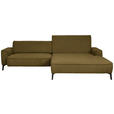 ECKSOFA  in Flachgewebe Khaki  285/190 cm  - Khaki/Schwarz, Design, Textil/Metall (285/190cm) - Johann Jakob