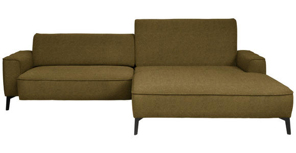 ECKSOFA  in Flachgewebe Khaki  285/190 cm  - Khaki/Schwarz, Design, Textil/Metall (285/190cm) - Johann Jakob