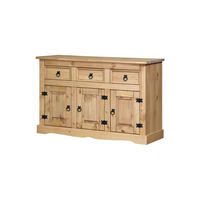 SIDEBOARD  132/84/44 cm 3 Schublade(n)  - Schwarz/Honig, Design, Holz/Metall (132/84/44cm) - MID.YOU