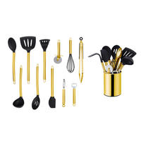 KÜCHENHELFERSET  - Goldfarben/Schwarz, Basics, Kunststoff/Metall (13cm) - Echtwerk