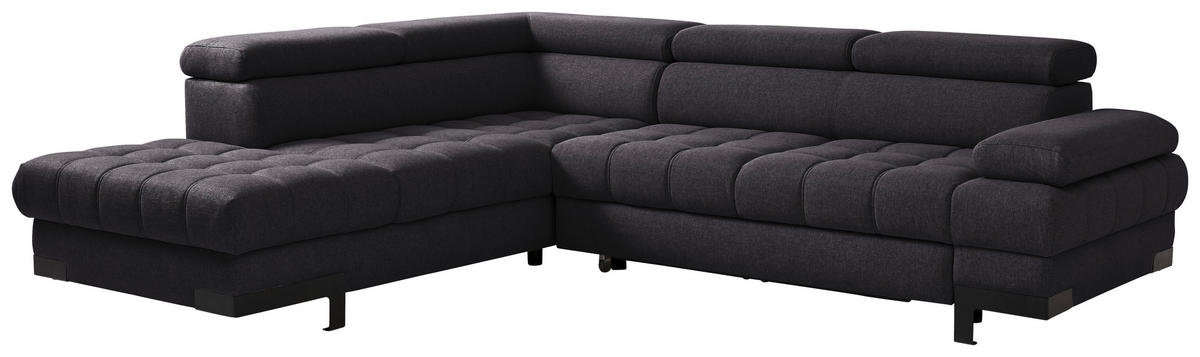 Freisteller von Welnova ECKSOFA Schwarz Webstoff.