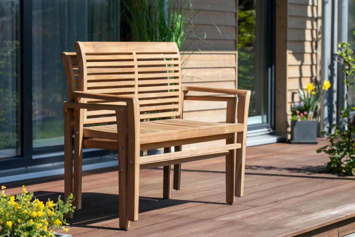 GARTENBANK 120/92/52 cm Teakholz   - Basics, Holz (120/92/52cm) - Gardenson