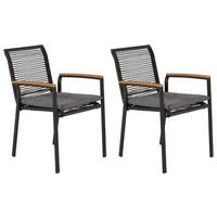 UTESTOLAR SET i metall svart  - svart/akaciefärgad, Klassisk, metall/trä (57/83,5/63,5cm) - Gardenson