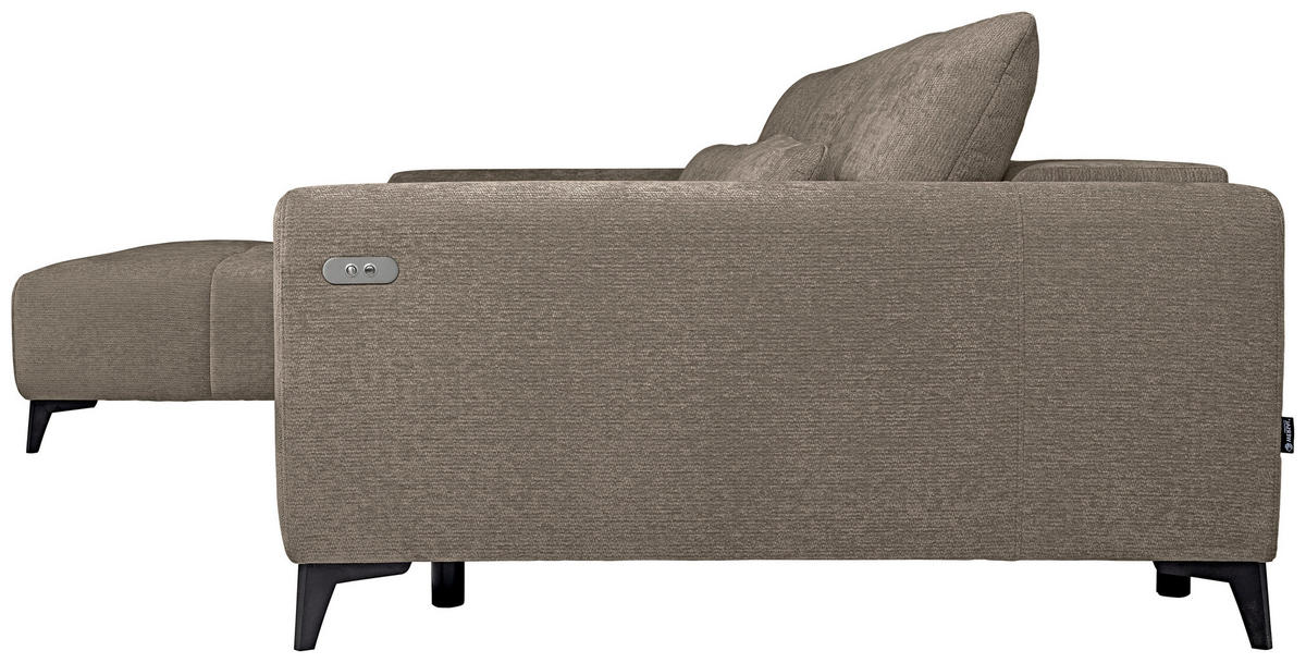 HÖRNSOFFA i chenille taupe  - svart/taupe, Klassisk, textil/plast (222/279cm) - MID.YOU