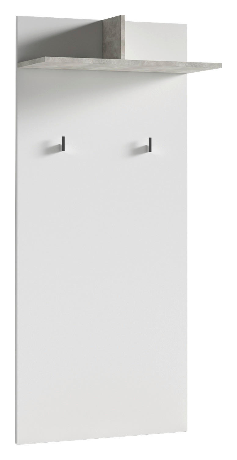 GARDEROBENPANEEL 60/136/27 cm  - Weiß/Grau, KONVENTIONELL (60/136/27cm) - MID.YOU