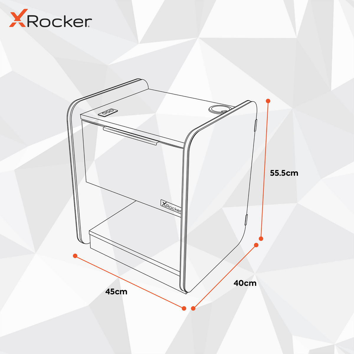 NOČNÍ STOLEK, černá, 45/55,5/40 cm - černá/vysoce lesklá šedá, Moderní, kov/kompozitní dřevo (45/55,5/40cm) - X Rocker