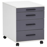 ROLLCONTAINER 43/56/61.5 cm  - Weiss/Schwarz, Basics, Holzwerkstoff/Kunststoff (43/56/61.5cm) - Carryhome