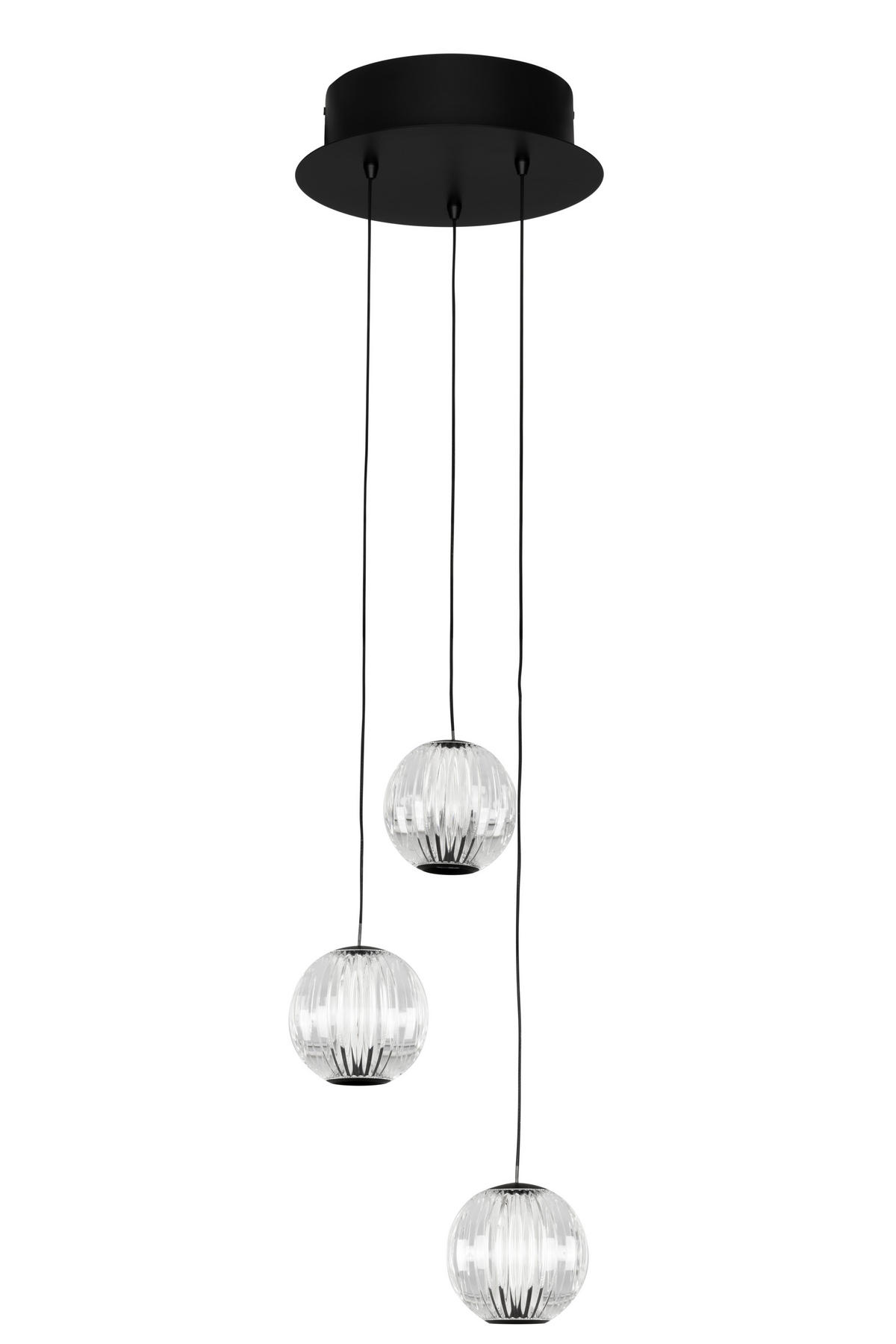 LED SVJETILJKA VISEĆA  25/150 cm      New York  - prozirno/crna, Design, metal/plastika (25/150cm) - Dieter Knoll