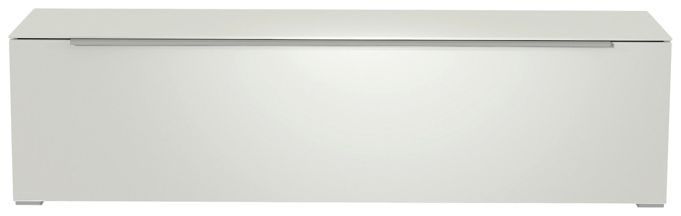 LOWBOARD  in 160/43/45 cm  - Alufarben/Weiß, Design, Glas/Holzwerkstoff (160/43/45cm) - Moderano