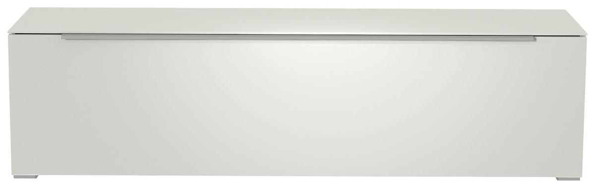 LOWBOARD Weiss, Alufarben  160/43/45 cm  - Weiss/Alufarben, Design, Glas/Holzwerkstoff (160/43/45cm) - Moderano