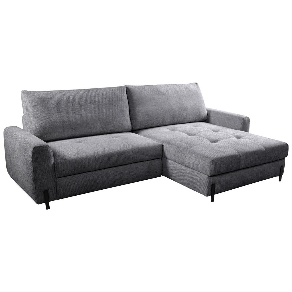 Thumbnail - Mid.you Ecksofa, Grau, Textil, 3-Sitzer, Ottomane rechts, L-Form, 265x162 cm, Made in EU, Liegefunktion, Rücken echt, Wo...
