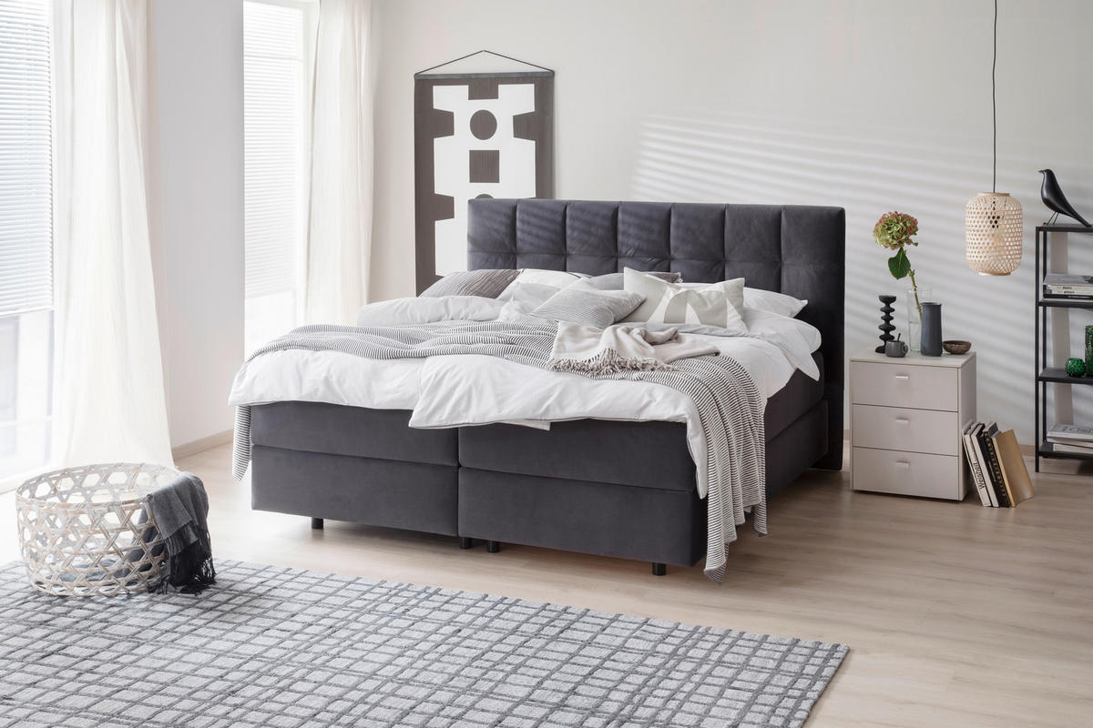 NACHTSCHRANK 54/52/45 cm  - Schwarz/Grau, Design, Holzwerkstoff (54/52/45cm) - Schöner Wohnen