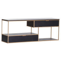 LOWBOARD  in 160/60/40 cm  - Goldfarben/Schwarz, Design, Holz/Metall (160/60/40cm) - Lomoco